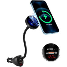 Bezdrátová nabíječka do auta Mag-Safe15W s držákem na větrací otvor a