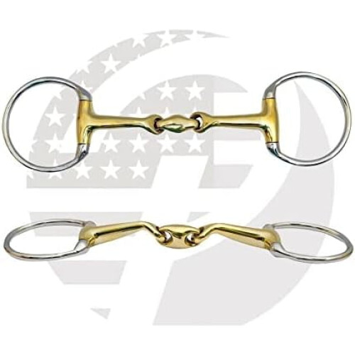 Mors de cheval à double articulation en maillechort et acier inoxydable