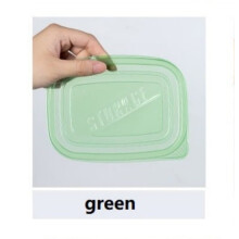 Six 709-milliliter rectangular plastic food containers with colorful LIDS, lunch boxes, suitable for storing fruits and food