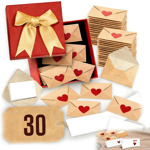 DIY Love Notes Box with Mini Blank Cards and Envelopes