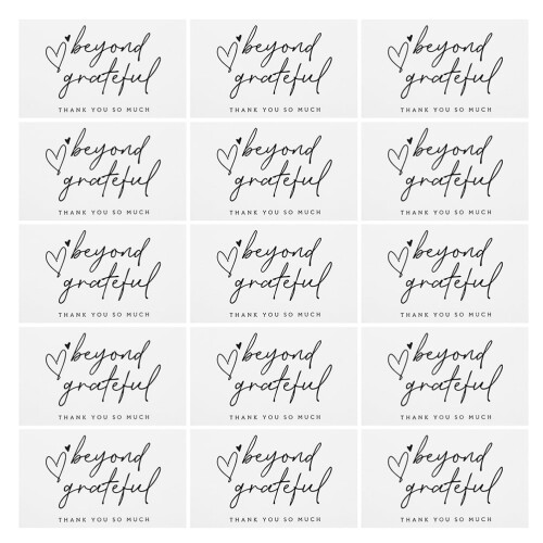 Cartes de remerciement blanches élégantes (150 pièces)