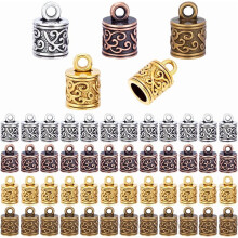 120pcs 4 Colors Cord End Caps Jewellery End Caps Tassel Cap Leather Bracelet Making Kit Alloy Chain Ends