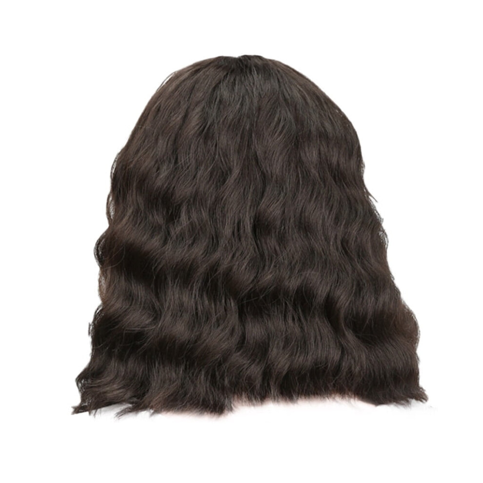Unisex Black Headband Wigs Women's Short Curly Bobo Wig Brazilian Full Wig Bob Wave Natural Wigs