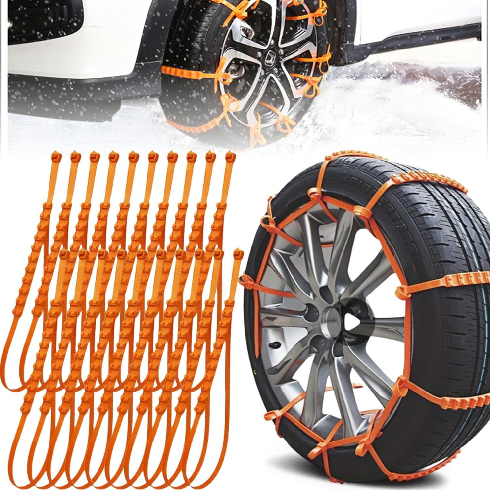 2026 New Universal Anti-Skid Snow Tire Chains Â Reusable Nylon, Adjustable Steel Wire Ropes, Compatible With Most Vehicles 9336866676280
