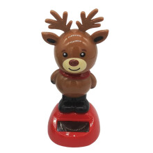 Solar Christmas dashboard decor elf snowman tree elk