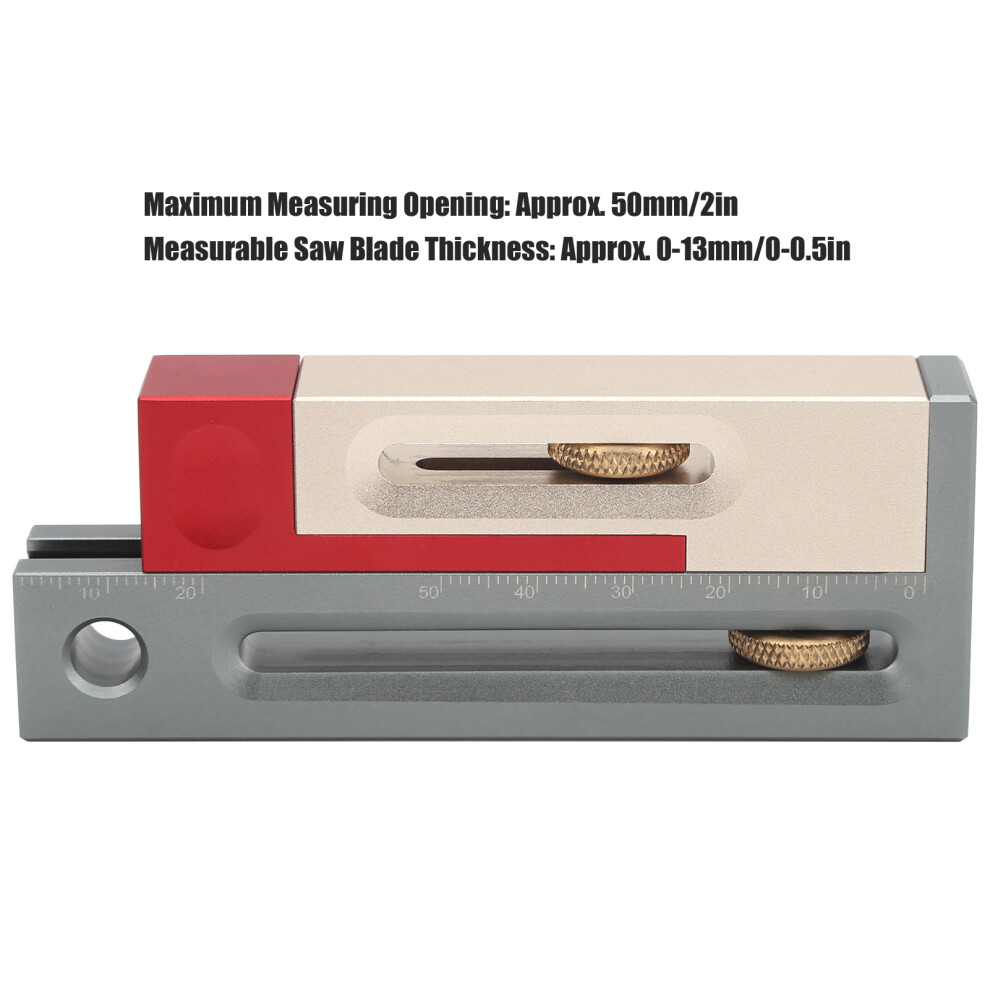 Aluminum Alloy Saw Slot Adjuster, Max 50Mm Opening, 13Mm Blade Thickness 8131379330695