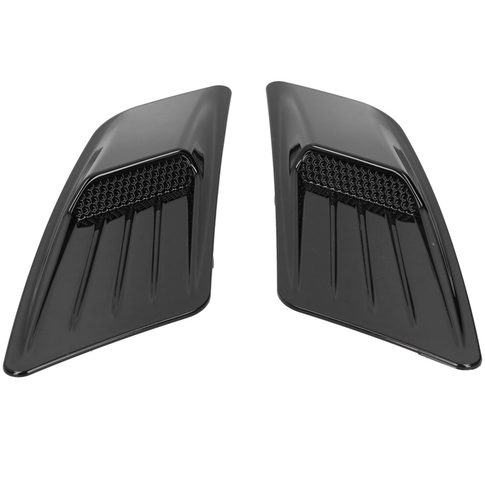 2Pcs Front Hood Air Vent Cover Glossy Abs Black 7790334183175