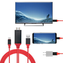 Type-C to HDMI Adapter Cable 6ft 4K USB 3.1 Charging Red