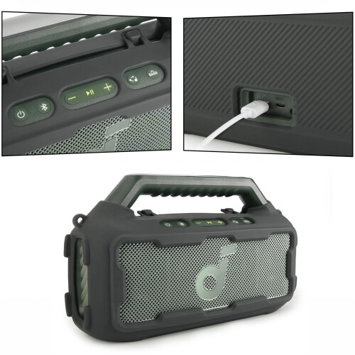 Silicone Protective Case for Anker Soundcore Boom 2 Speaker with Shoulder Strap