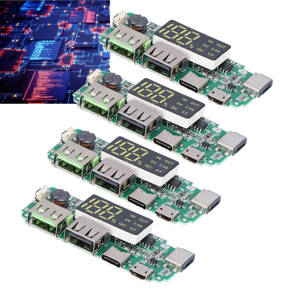 4Pcs Mobile Power Charging Board Dual Usb 5V 2.4A Overcharge Protection Module 5051391681885