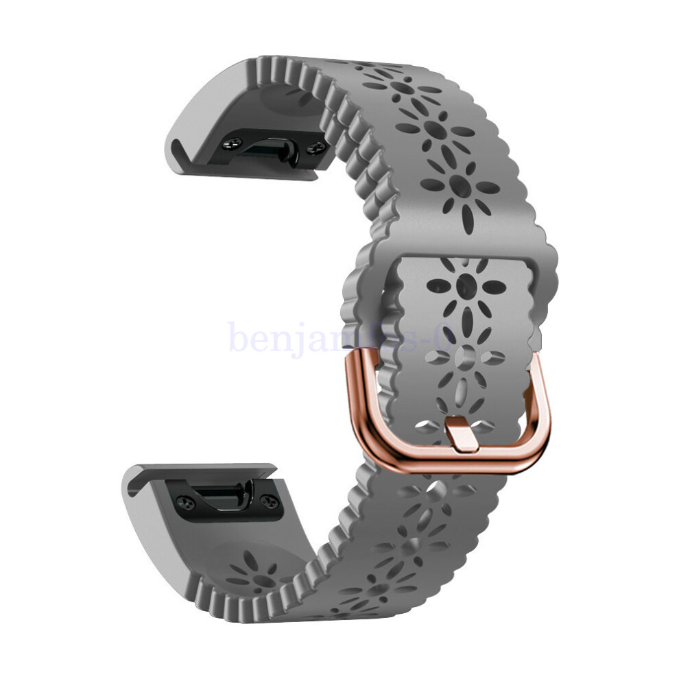 (20Mm, ) Quick Release 20Mm Lace Silicone Band For Garmin Fenix 7S 6S 5S Series Watch Gray 4069369452147
