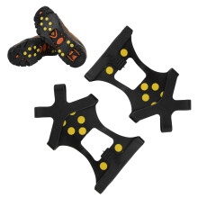Snow Ice Cleats Non Slip Shoe Covers 10 Stud Crampons for Winter Hiking (L)