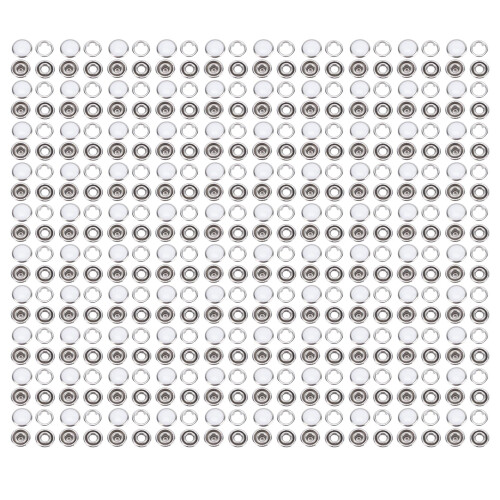 100 Sätze 10 mm Dorn Schnappknöpfe Edelstahl Silber 2