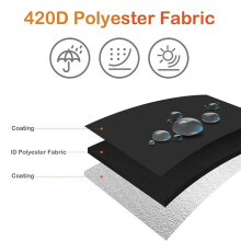 Outdoor Fire Pit Cover 97x56cm Waterproof and Sun Circular BBQ Stove Dust Cover