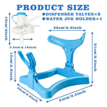 2X Support de Carafe D'Eau de 5 Gallons, Support de Distributeur D'Eau, Comptoir de Distributeur D'Eau Antidérapant avec 4 Vannes de Distribution