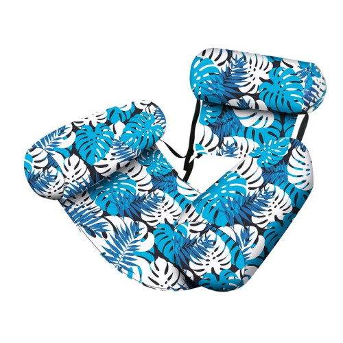 2X Pool Floats Chairs Adult,Inflatable Pool Lounge,Plant Pattern Floating Mat Hammock, A 2