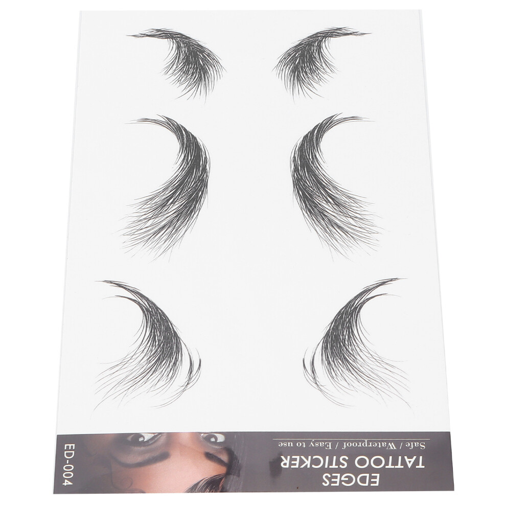 Women Edges Hair Tattoo Sticker Waterproof Fake Hair Line ED-04, 11x18cm