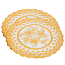2 Tischsets Gold PVC 20x20 cm Hochzeit Deko