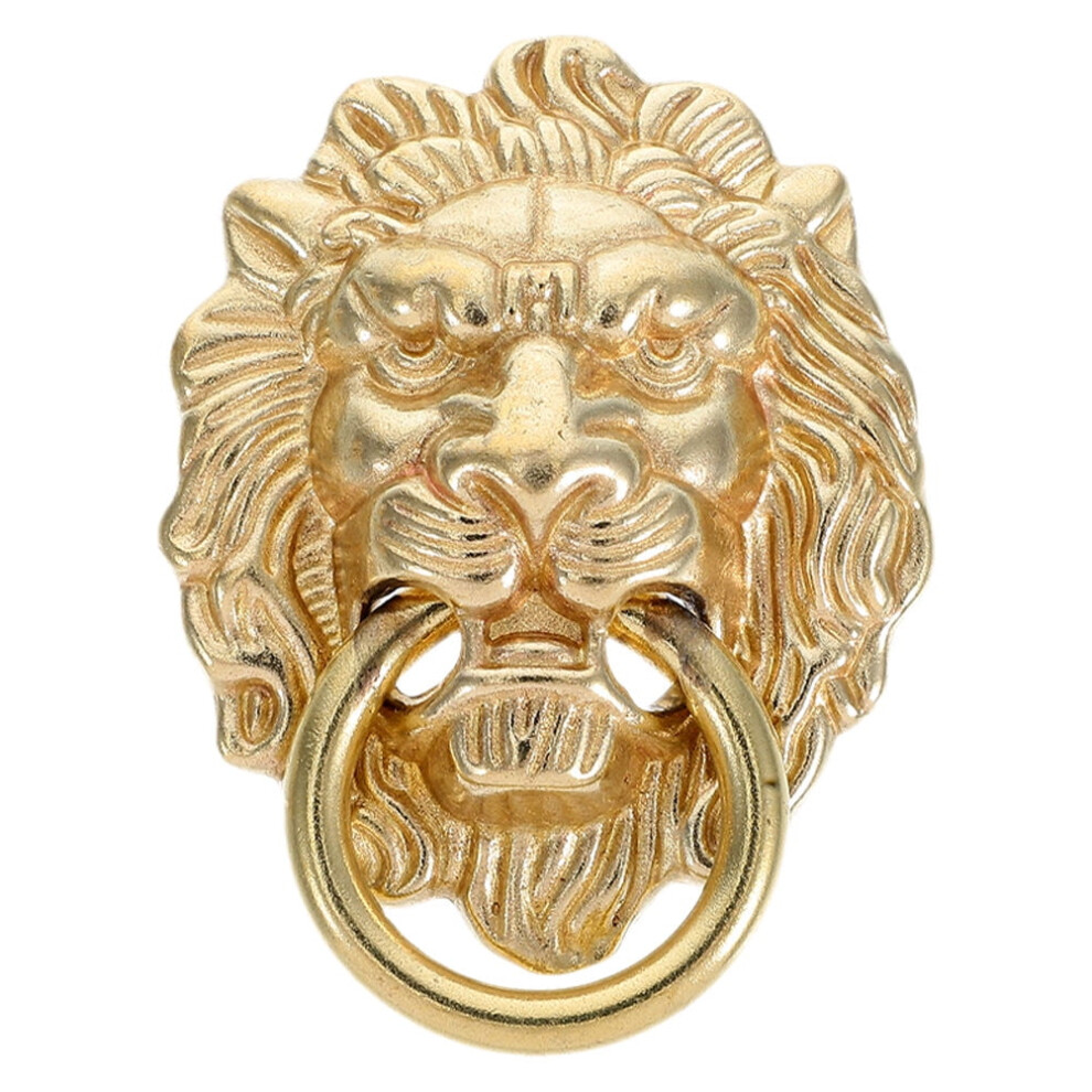 Golden Brass Lion Head Door Knocker Elegant Chinese Vintage Style 9336866678512