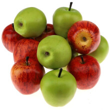 6 Pcs Artificial Green & Red compatible with Apple Decoration Fake Fruit Home Party Holiday Decorative Model