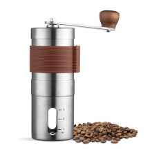 Manual Coffee Grinder Stainless Steel, Adjustable Ceramic Burr 48mm