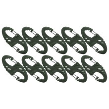 10pcs Military Green 8 Shaped Snap Keychain Hooks, 5cm Outdoor Clamps
