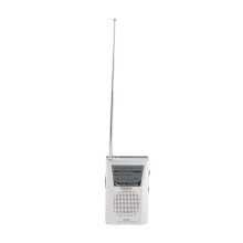 Mini Portable AM FM Radio Player for Elderly, 10.2cm, Silver & Black