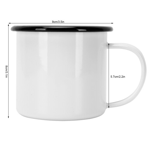 8cm Enamel Cup 350ml White Environmentally Friendly Thickened Water Mug 2