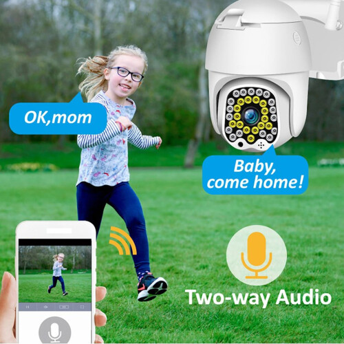 3MP Wireless Outdoor Security Camera with WiFi, Motion Detection & Two-Way Audio 2