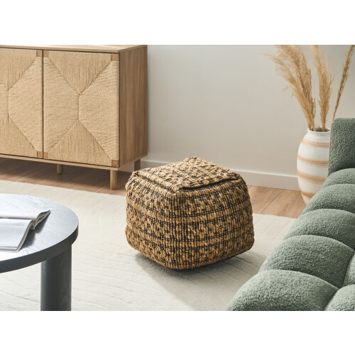 Beliani Pouffe MABULA Jute Beige 1