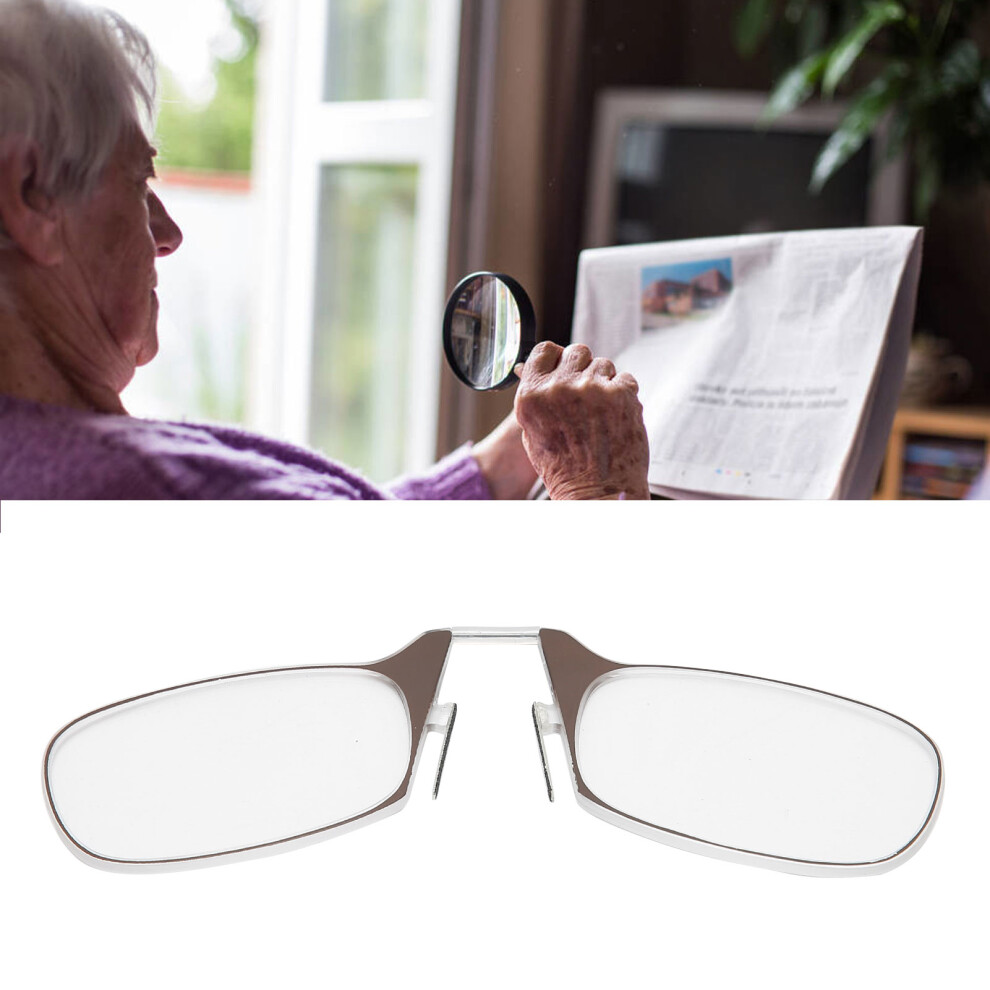 Brown Elderly Armless Reading Glasses +300 Unisex, Tr90 Material