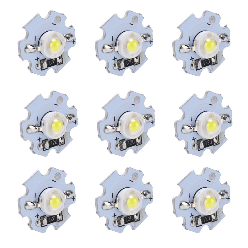 25Pcs 0.5W 5V High Power Led Chips, White 6000-6500K, Aluminum 20Mm 4611391989384