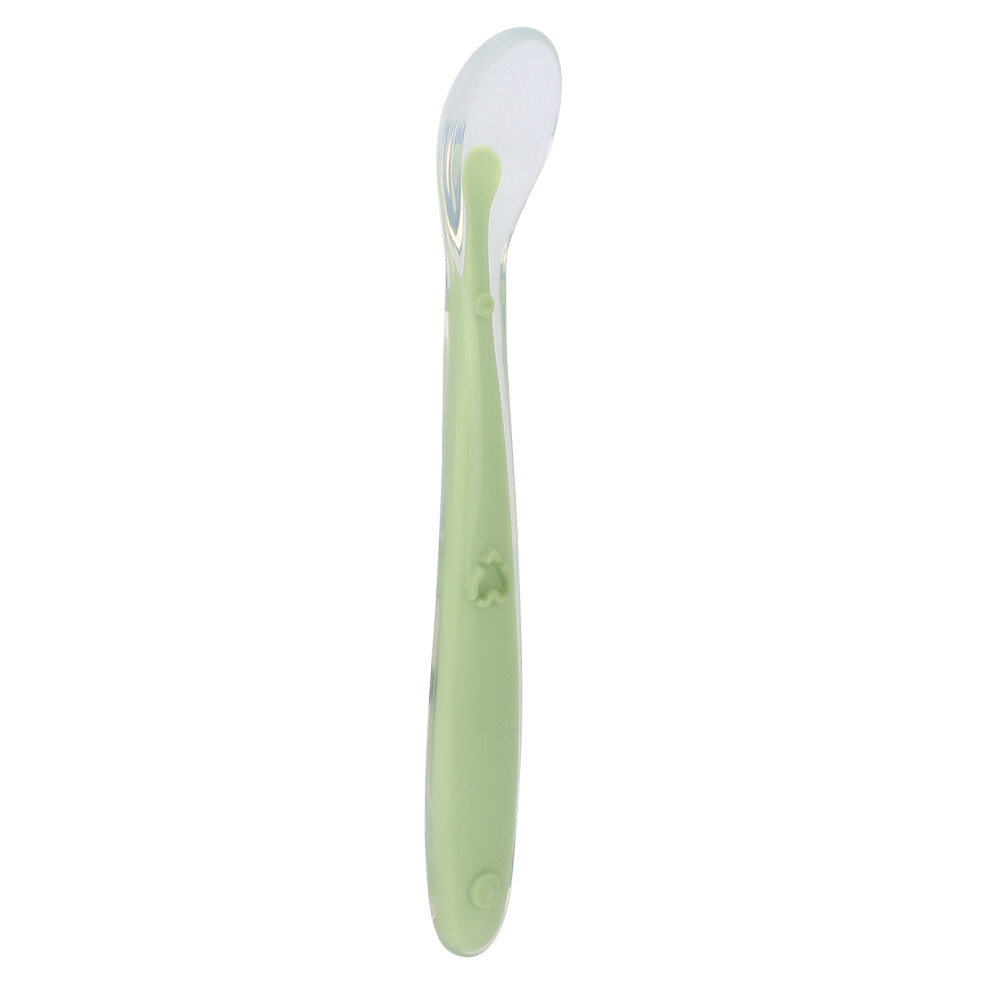 Baby Silicone Spoons With Soft Tips, Small, Easy Feeding Green
