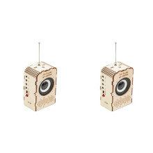 2X Modelo de Radio DIY Juguete Físico Práctico Juguete Educativo Kits de Manualidades Modelo de Proyecto Científico de Madera para Regalo de Niños