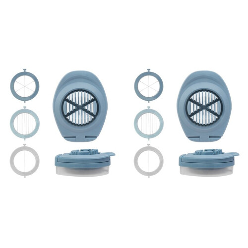 2X 3 in 1 Multifunctional Egg Slicer Egg Cutter Stainless Steel Blades with Storage Box for Egg Slicer D