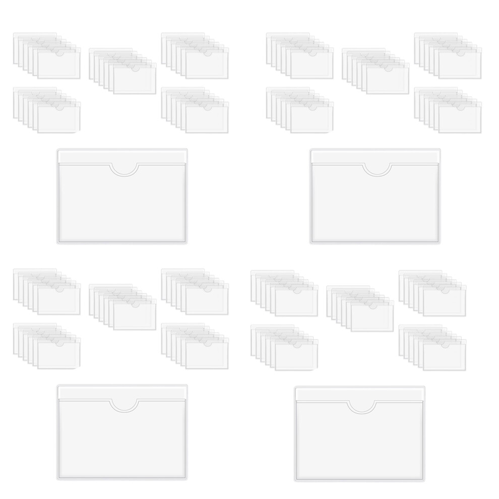 180Pcs Self-Adhesive Label Holder Card Pockets Label Holder Clear Library Card Holders With Top Open For Index Cards 4713905058903