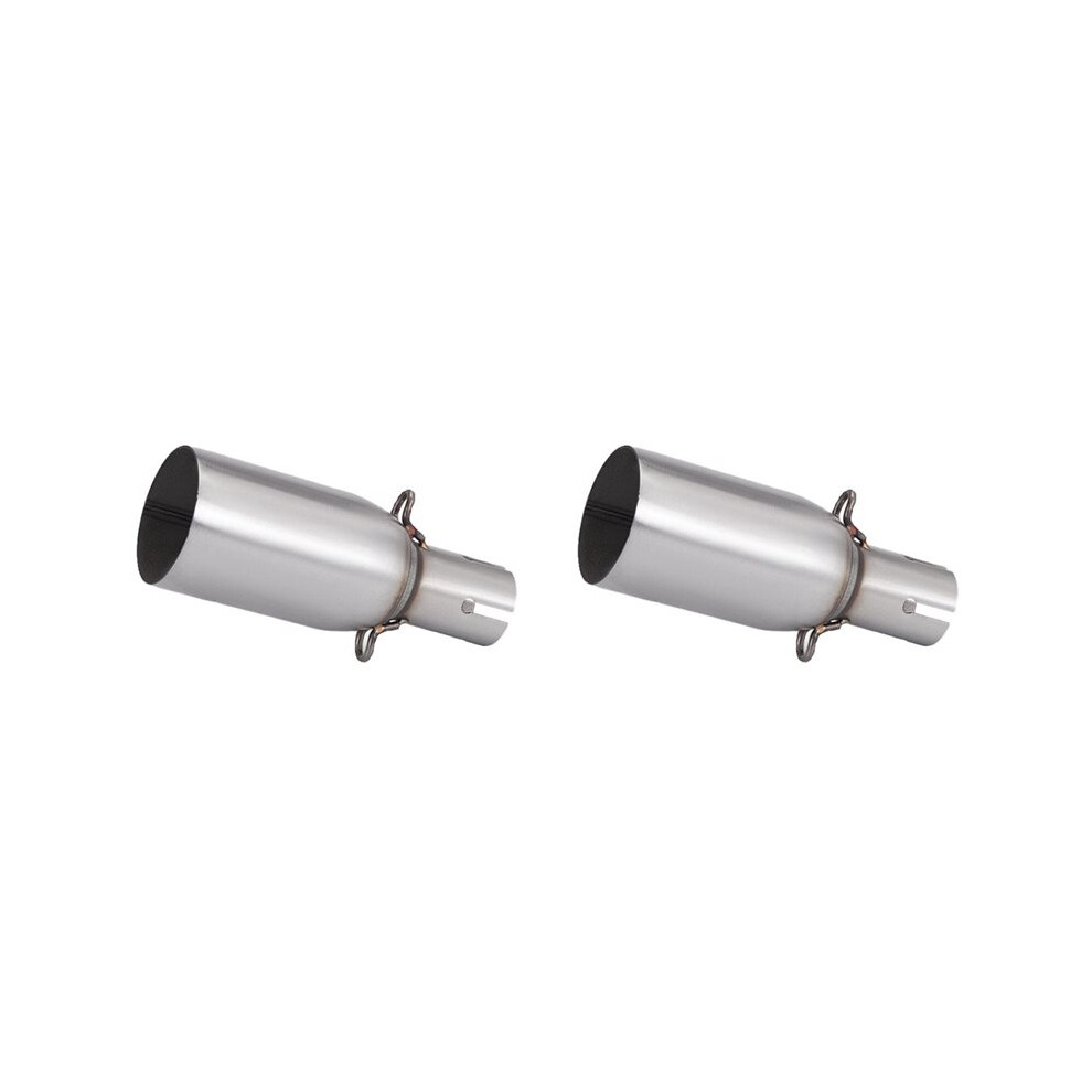 2X Motorcycle Modification Exhaust Pipe Exhaust Middle Section 28Mm Adapter 51Mm Exhaust Section Non-Destructive Install Silver 6031045820807