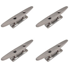 4X 316 Roestvrij Staal Gepolijst Combo Mooring Cleat 2-Gaats Hardware Bootschoenplaatjes voor Marine Bootdek Touwbinder Jacht