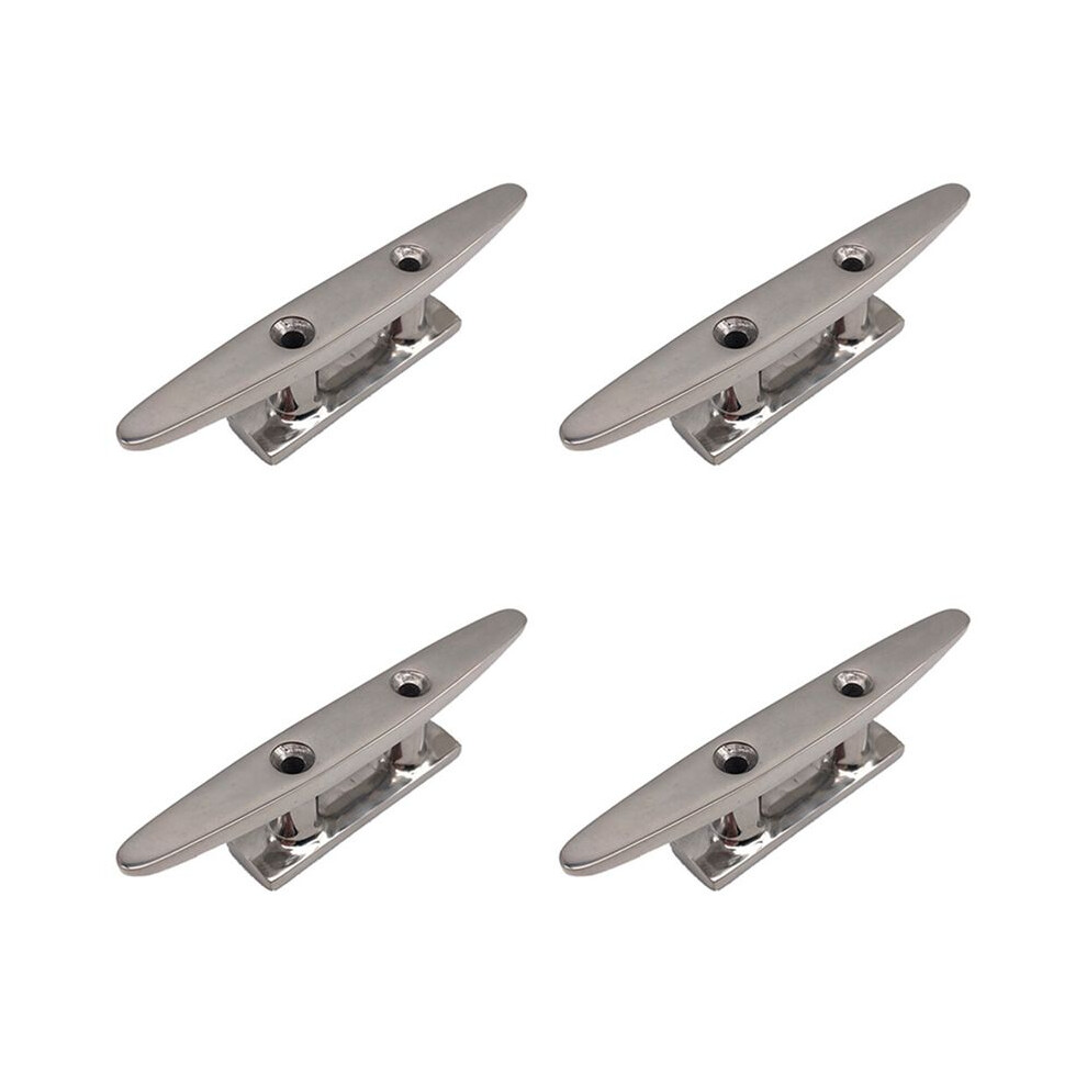4X 316 Stainless Steel Polished Combo Mooring Cleat 2 Hole Hardware Boat Cleats For Marine Boat Deck Rope Tie Yacht 6032874911759