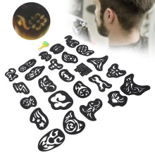 25pcs Hair Tattoo Stencils Shaping Mold Tool for Barber Tattoo Art
