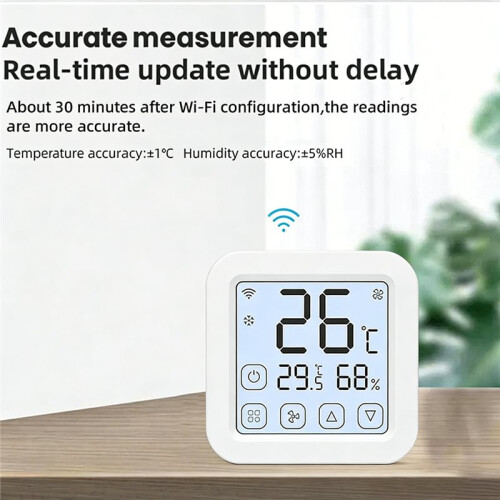 Tuya  WiFi Temperature & Humidity Sensor USB Powered Backlit Display  Life App  Air Thermostat 2