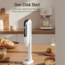 Electric Milk Frother Handheld Rechargeable LED Digital Display Drink Foam Mixer for Milk Coffee, Lattes