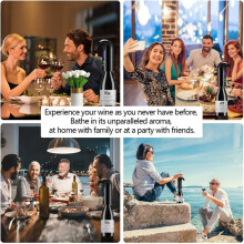 Electric Wine Aerator and Wine Decanter-Quiet Dual-Pump Aeration, Measured Pouring, Temp Display & USB Rechargeable