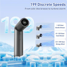 Portable Handheld Fan Rotatable Fan High Speed Wind Cooling 199 Speeds Stepless Control Personal Fan for Outdoor C