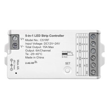 5-in-1 LED Strip Controller C51RF LED Strip Dim Brightness RGB RGBW RGBCC Mobile APP Controller Voice Control