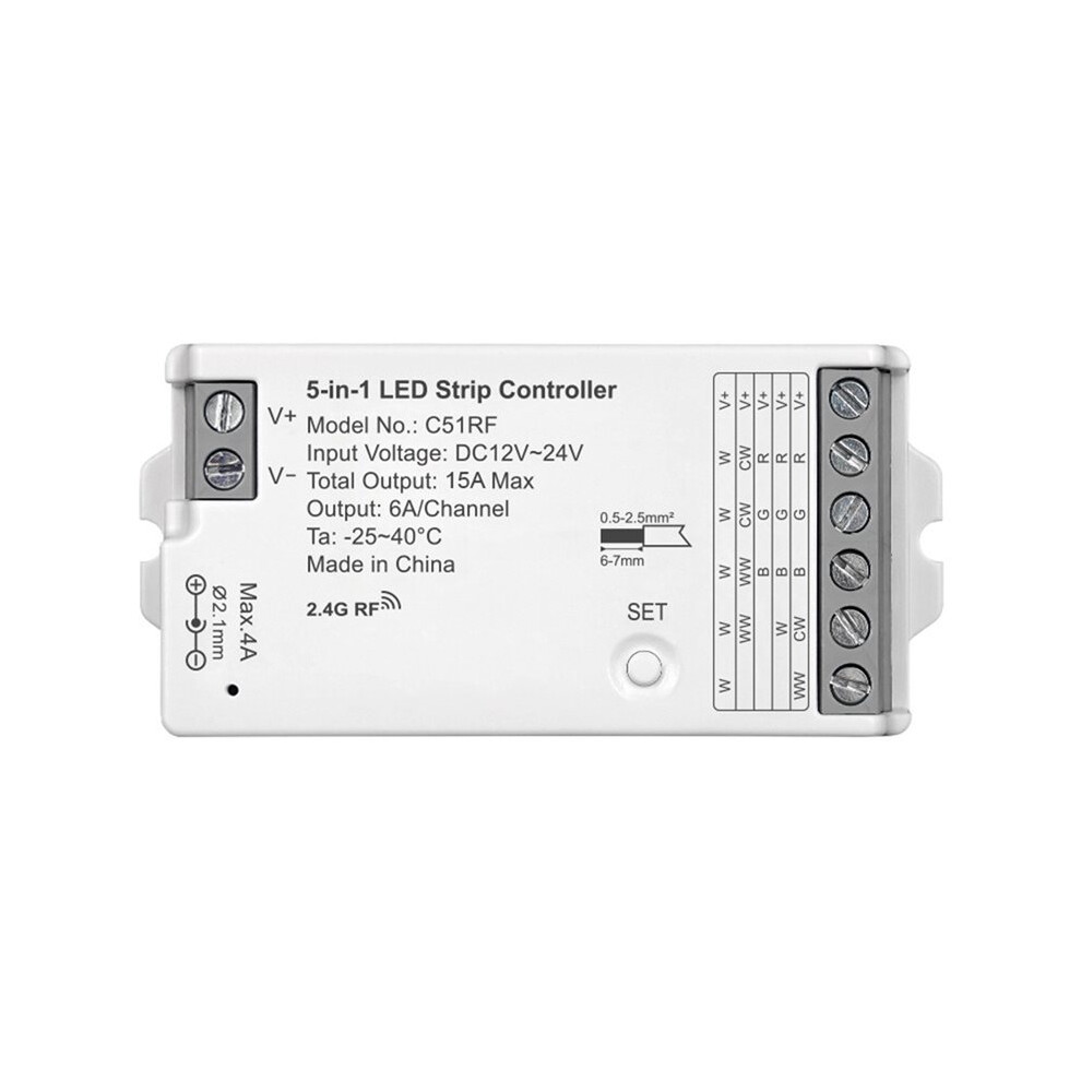 5-In-1 Led Strip Controller C51rf Led Strip Dim Brightness Rgb Rgbw Rgbcc Mobile App Controller Voice Control 4711392056679