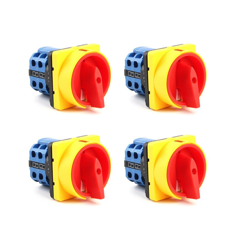 4X 20A Off- 4 Poles Disconnect Isolator Switches Lw26gs Ca10 48X48mm Padlock Rotary Cam 6031076902763