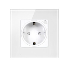 Tuya WLAN--Steckdose EU-Wandsteckdose mit Energiemonitor, Anzeige, App-Steuerung und Sprachfernbedienung