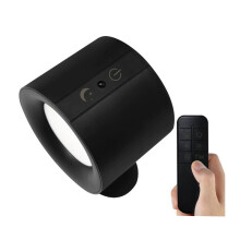 Doppelkopf-LED-Wandleuchte mit Magnet, Wiederaufladbar, 360 Drehbar, Kabellose Fernbedienung, Strahler für Schlafzimmerdekoration B