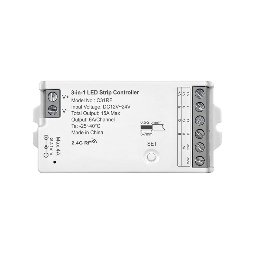 C31rf Led Strip Controller Dimming And Color-Tuning Led Strip Controller Supports Rgb, Rgbw, And Rgbcct Led Strips 6031418854729